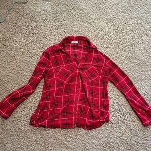 Express Red and Black Plaid Shirt
